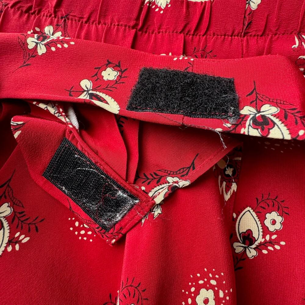 Vintage HENRI BENDEL New York Red Silk Wrap Skirt - Picture 7 of 7